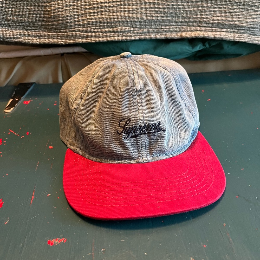 Supreme denim baseball hat